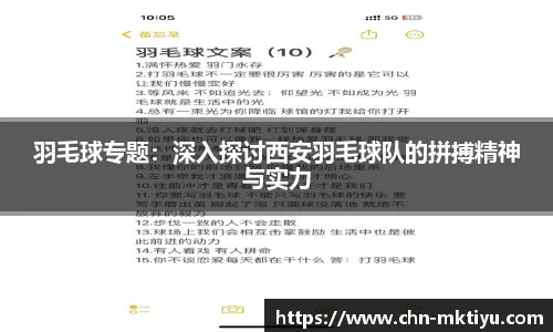 羽毛球专题：深入探讨西安羽毛球队的拼搏精神与实力