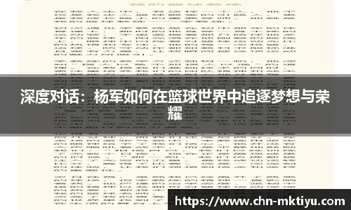 深度对话：杨军如何在篮球世界中追逐梦想与荣耀