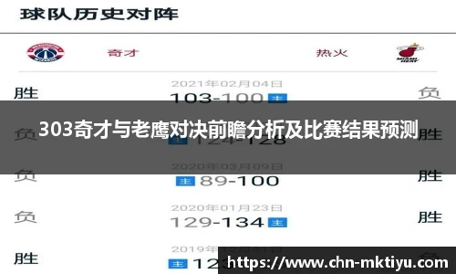 303奇才与老鹰对决前瞻分析及比赛结果预测